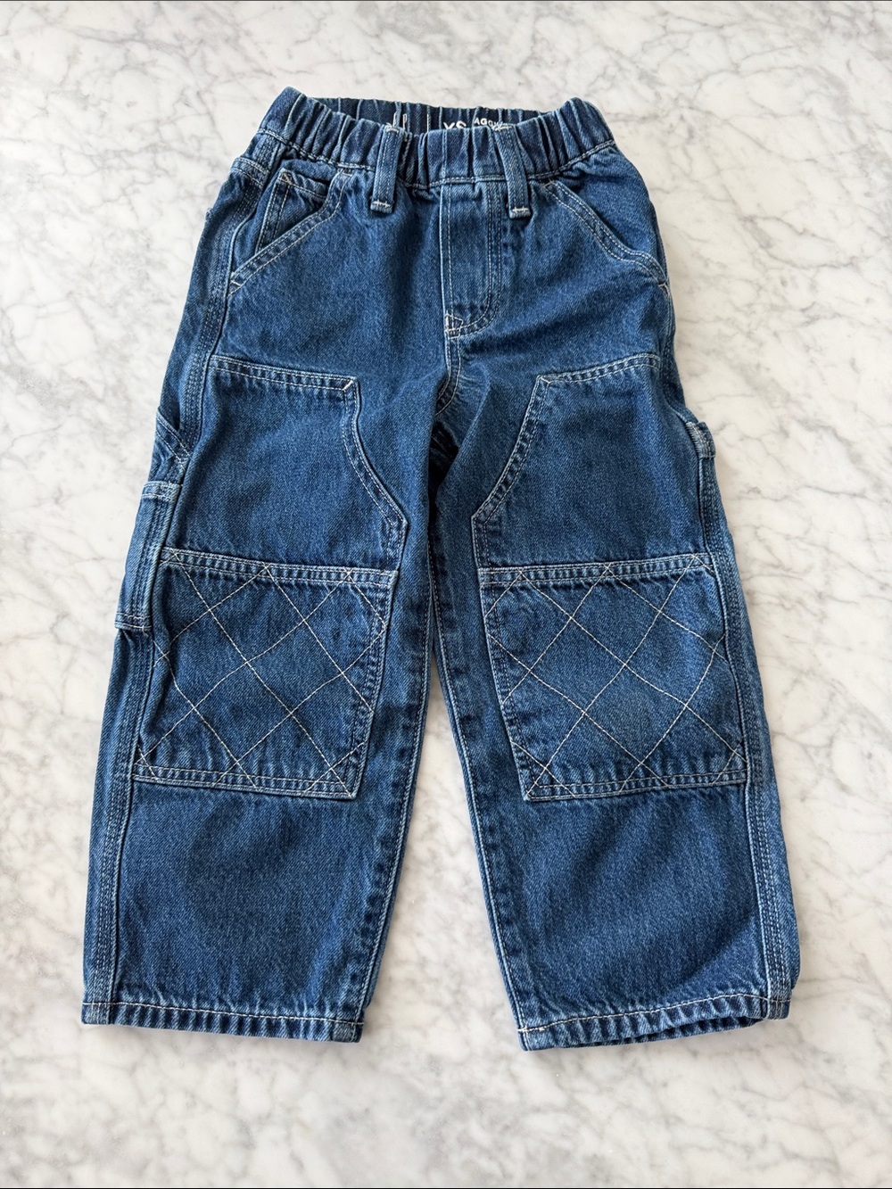 GAP Baggy Balloon - Kids Blue Denim Cargo Pants